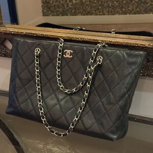Chanel Black Quilted Leather Tote Bag